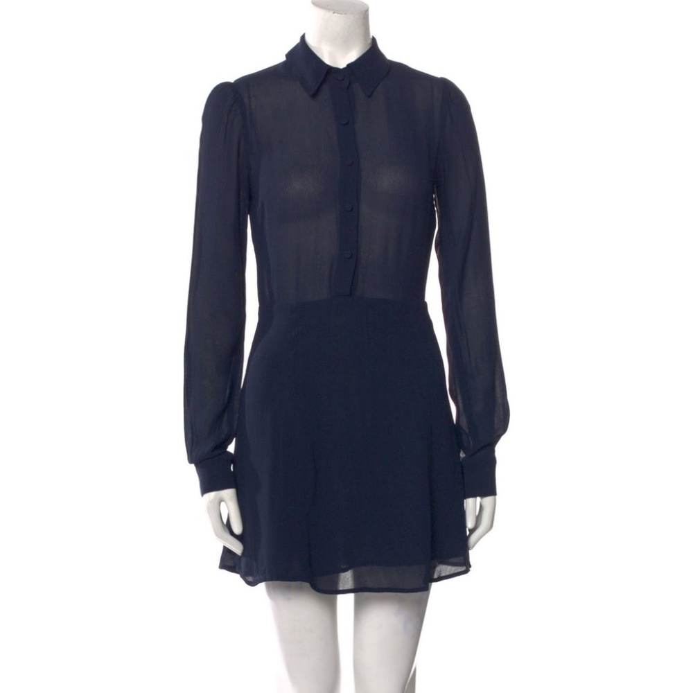 Reformation Mini Shirt Dress Long Sleeves 0